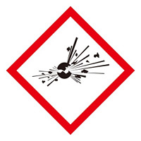 化学物質関係標識 GHSラベル 爆弾の爆発 5枚入り サイズ: (中) ◇一辺/70mm (037203)
