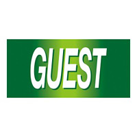 ピンレスタイプ ゴム腕章 GUEST サイズ:L 腕まわり約350mm (139616)
