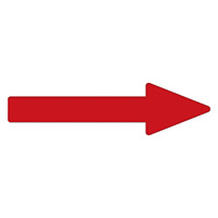 配管識別方向表示アルミステッカー 赤矢印 10枚1組 サイズ:25×200×55×65mm (193141)