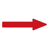 配管識別方向表示アルミステッカー 暗い赤矢印 10枚1組 サイズ:20×150×40×53mm (193246)