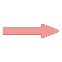 配管識別方向表示 蛍光エンビステッカー 蛍光赤矢印 10枚1組 サイズ:15×100×30×40mm (193317)