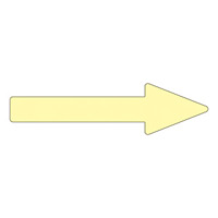 配管識別方向表示 蛍光エンビステッカー 蛍光黄矢印 10枚1組 サイズ:15×100×30×40mm (193325)