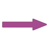 配管識別方向表示アルミステッカー赤紫矢印 10枚1組 サイズ:15×100×30×40mm (193375)