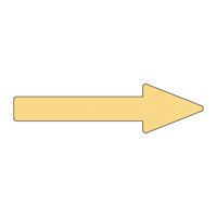 配管識別方向表示アルミステッカー薄い黄矢印 10枚1組 サイズ:10×70×20×25mm (193464)