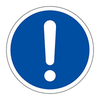 PL警告表示 (簡易タイプ) ステッカー 10枚1組 一般的「義務的行動」 サイズ:小 (203012)