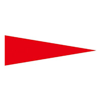 マーキングステッカー 5×15mm三角 PET 100枚1組 カラー:赤 (208703)
