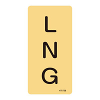 JIS配管識別明示ステッカー ガス関係 (タテ) LNG 10枚1組 サイズ: (M) 80×40mm (385726)