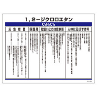 特定化学物質関係標識 450×600×1mm 表示:1,2-ジクロロエタン (35324)