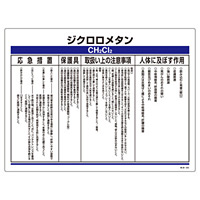 特定化学物質関係標識 450×600×1mm 表示:ジクロロメタン (035325)