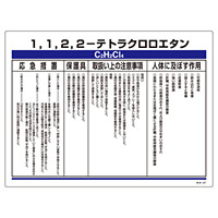 特定化学物質関係標識 450×600×1mm 表示:1,1,2,2-テトラクロロエタン (35327)