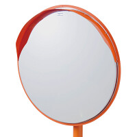 道路設置用カーブミラー ステンレス製一面鏡 ミラー・ポールセット ミラーサイズ:φ800mm (869-07A)