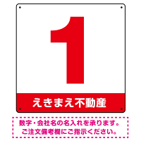 正方形 数字看板 数字・社名入れサービス オリジナル プレート看板 レッド 300角 エコユニボード (SP-SMD467B-30U)