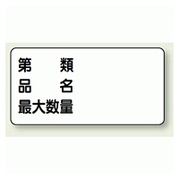 横型標識 第種 品名 最大数量 鉄板 300×600 (319-13)