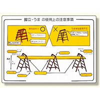 標識 脚立・うまの使用上の注意事項 (332-05)