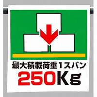 ワンタッチ取付標識 最大積載荷重 1スパン250Kg (341-44)