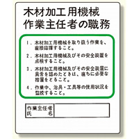 作業主任者職務板 木材加工用機械 (356-08)