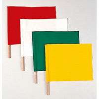 手旗 赤 (350×450) 棒付 (372-20)