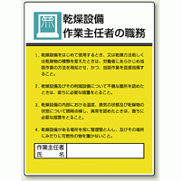 乾燥設備 「作業主任者職務表示板」 (808-04)