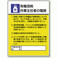 有機溶剤 「作業主任者職務表示板」 (808-15A)