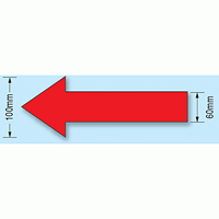 矢印 (赤) 蛍光ステッカー 100×220 (829-82)