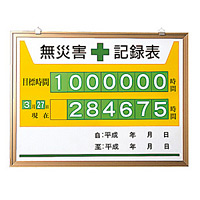 無災害記録表 (セット) 黄色地デザイン 450×600mm (867-15)