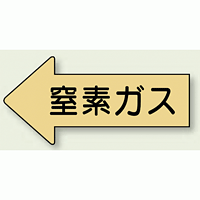 JIS配管識別方向ステッカー 左向き 窒素ガス 中 10枚1組 (AS-33-3M)