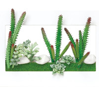 3Dアート多肉植物(ポリ製) (人工観葉植物) 高さ19.5cm 光触媒機能付 (392A30)
