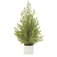 光触媒 人工観葉植物 造花 ミニゴールドクレスト(ポリ製) (高さ31cm)