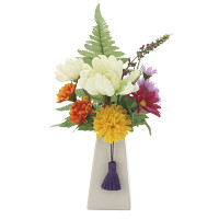 光触媒 人工観葉植物 造花 仏花デージー  1個(器付) (高さ24cm)