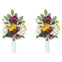 光触媒 人工観葉植物 造花 上仏花中2個セット (高さ33cm)