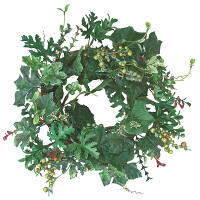 光触媒 人工観葉植物 造花 グリーンリース (高さ35cm)