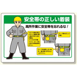 安全帯関係標識 安全帯の正しい着装 (335-20)など(2点)