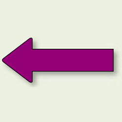 JIS配管識別方向ステッカー 矢印型 赤紫 10枚1組 (4サイズ有)