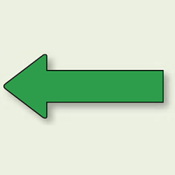 JIS配管識別方向ステッカー 矢印型 緑 10枚1組 (4サイズ有)