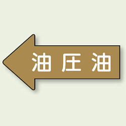 JIS配管識別方向ステッカー 左右矢印 油圧油 10枚1組 (4サイズ有)