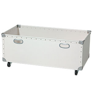 キャスター付ファイバーボックス フチ強化タイプ (W830