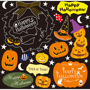 秋 ハロウィン(3) 看板・ボード用イラストシール (W285×H285mm 秋 ハロウィン(3) 看板・ボード用イラストシール (W285×H285mm