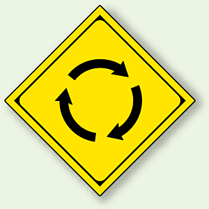 警告標識 ロータリーあり アルミ 一辺 450 (894-34) - 安全用品・工事