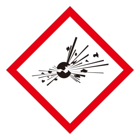 化学物質関係標識 GHSラベル 爆弾の爆発 5枚入り サイズ: (中) ◇一辺/70mm (037203)