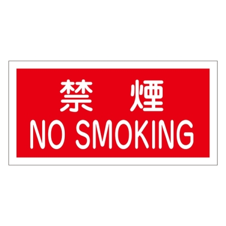 禁止標識 硬質エンビ 横書き 250×500×1mm 表示:禁煙 NO SMOKING (056040)