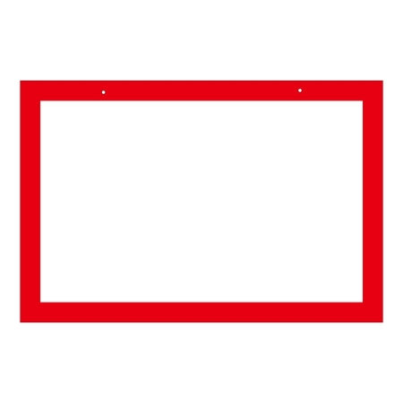 区画標識 文字無 300×450×2mm 仕様:赤枠 (143201)