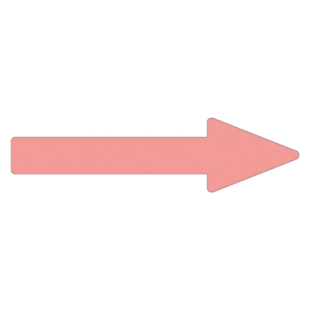 配管識別方向表示 蛍光エンビステッカー 蛍光赤矢印 10枚1組 サイズ:25×200×55×65mm (193115)
