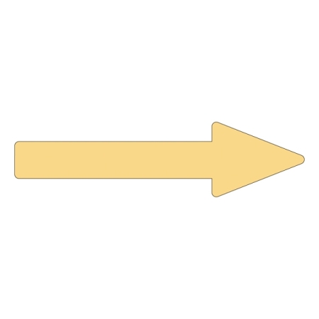 配管識別方向表示アルミステッカー薄い黄矢印 10枚1組 サイズ:20×150×40×53mm (193262)