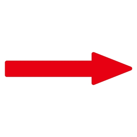 配管識別方向表示エンビステッカー 赤矢印 10枚1組 サイズ:25×200×55×65mm (193581)