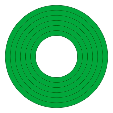 マーキングステッカー PET 100mmφ 10枚1組 カラー:緑 (208501)