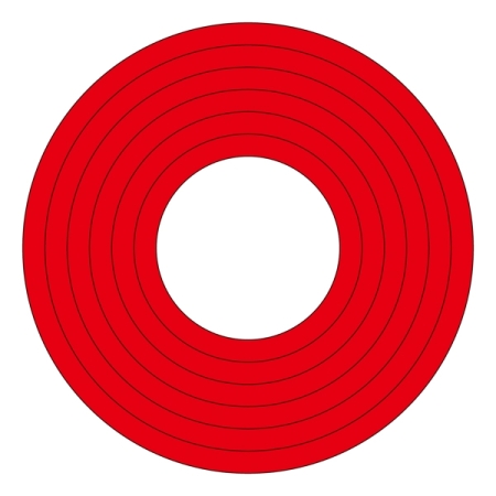 マーキングステッカー PET 100mmφ 10枚1組 カラー:赤 (208503)