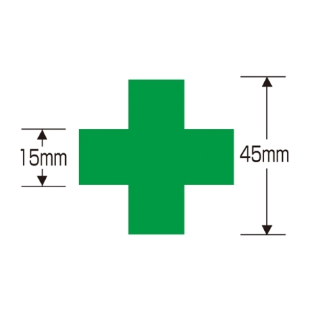 ヘルメット用ステッカー 十字 45×45mm 10枚1組 (233103)