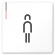  デザイナールームプレート 会社向け グレー×ピンク 男子トイレ２ 白マットアクリル W150×H150 (AC-1515-OA-NT1-0104)