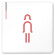  デザイナールームプレート 会社向け グレー×ピンク 女子トイレ2 白マットアクリル W150×H150 (AC-1515-OA-NT1-0106)