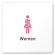 デザイナールームプレート　飲食店向け　シンプル 女子トイレ1 白マットアクリル W150×H150 (AC-1515-RA-IM2-0105)